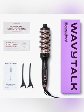 NWT (WAVYTALK) Blowout Boost 1.5 Inch Ionic Thermal Brush- Rose Gold